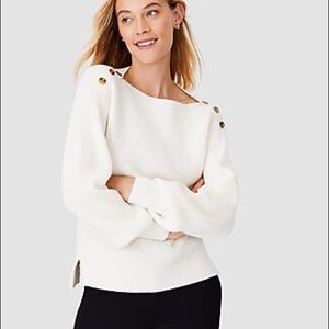 Ann Taylor button waffle sweater